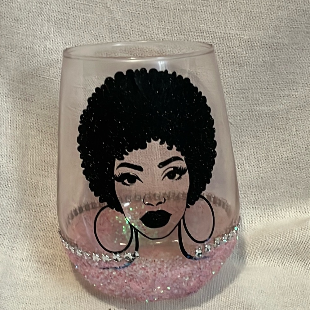 Stemless Blinged Out Wine Glass.
